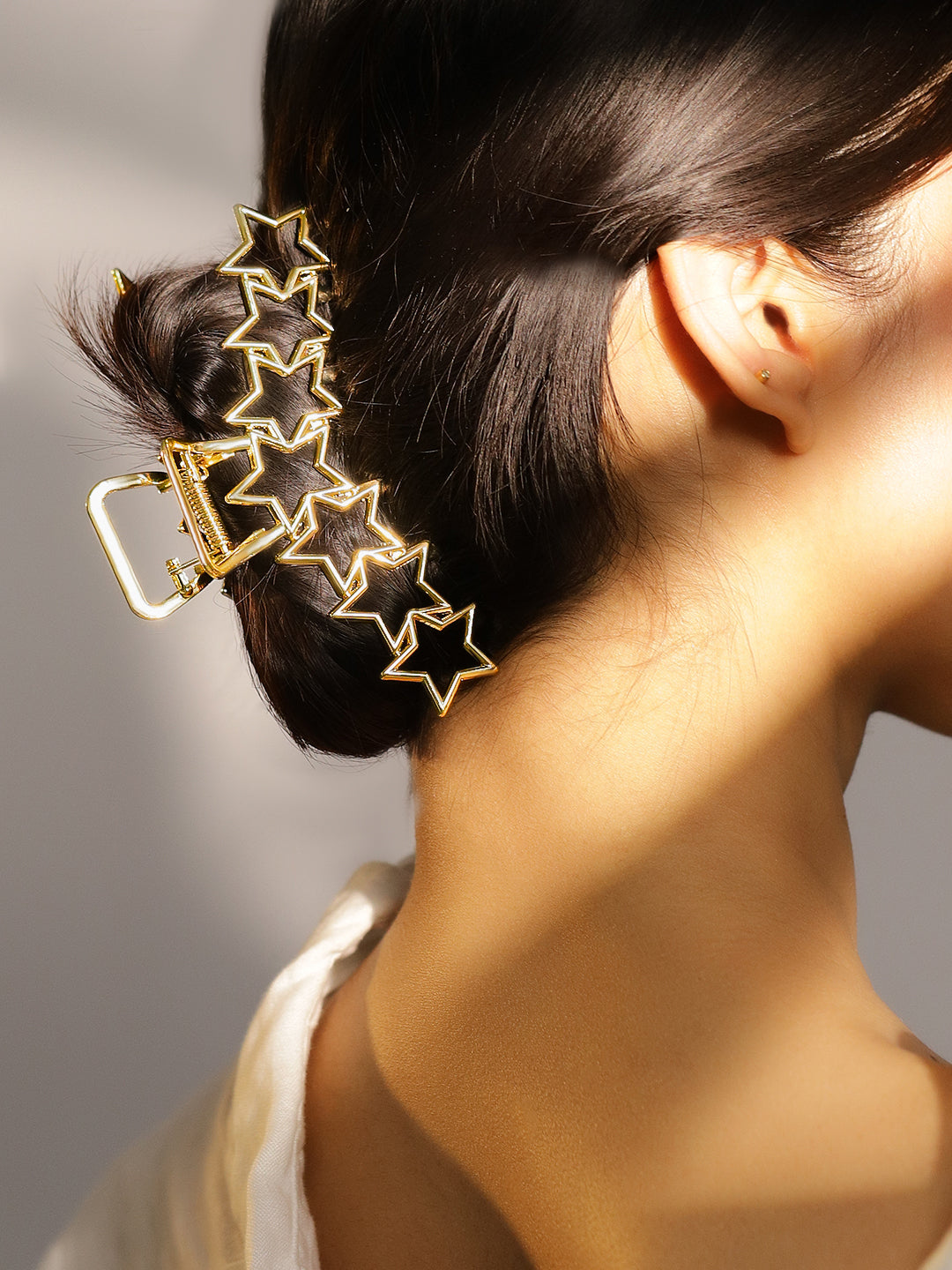 Star Motif & Gold Textured Hair Clips