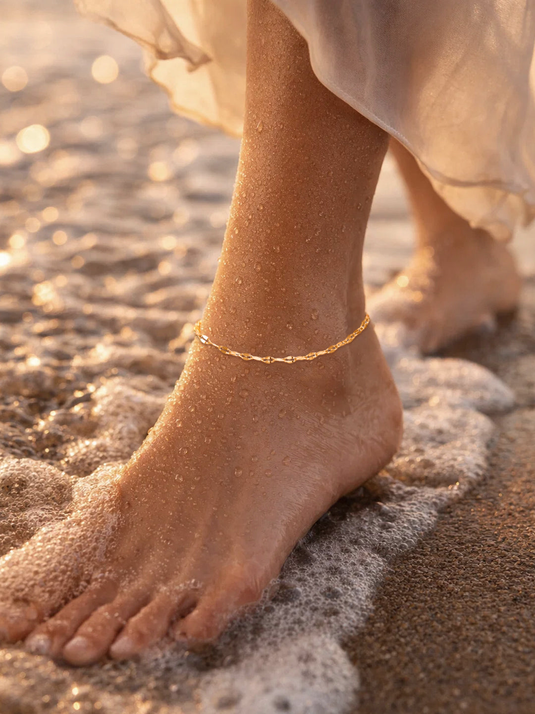 Demifine 18K Gold Plated Stainless steel Minimal Fine Chain Anklet