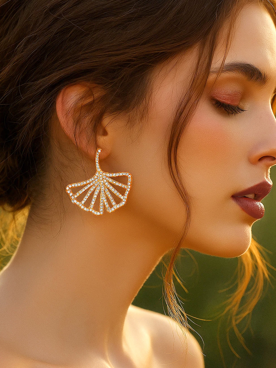 Golden Spark Drop Statement Earrings
