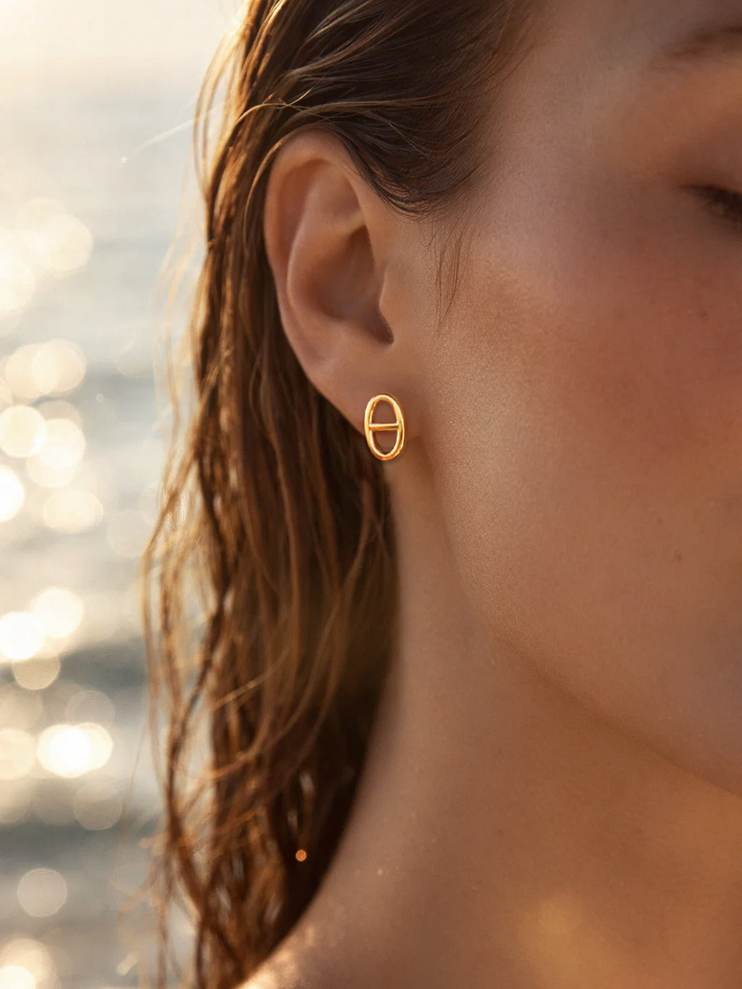 Demifine 18K Gold Plated Stainless steel Stud Earrings
