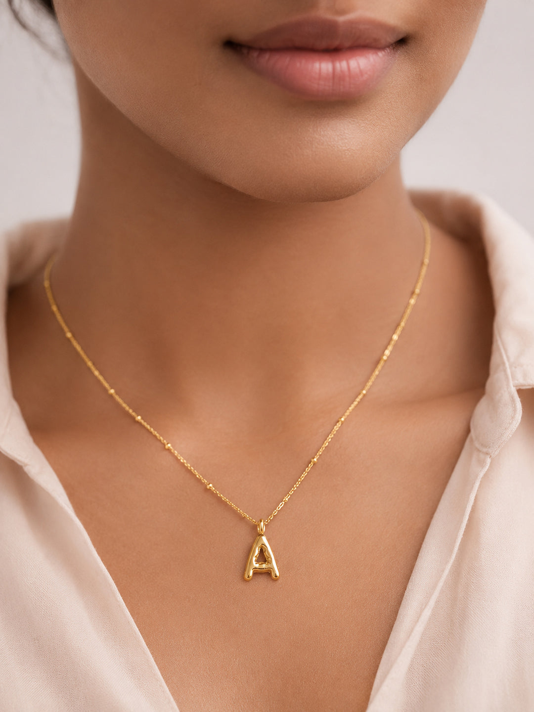 Demifine 18K Gold Plated Stainless steel Minimal Balloon A Necklace