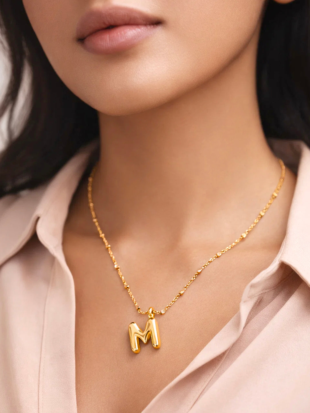 Demifine 18K Gold Plated Stainless steel Minimal Balloon M Necklace