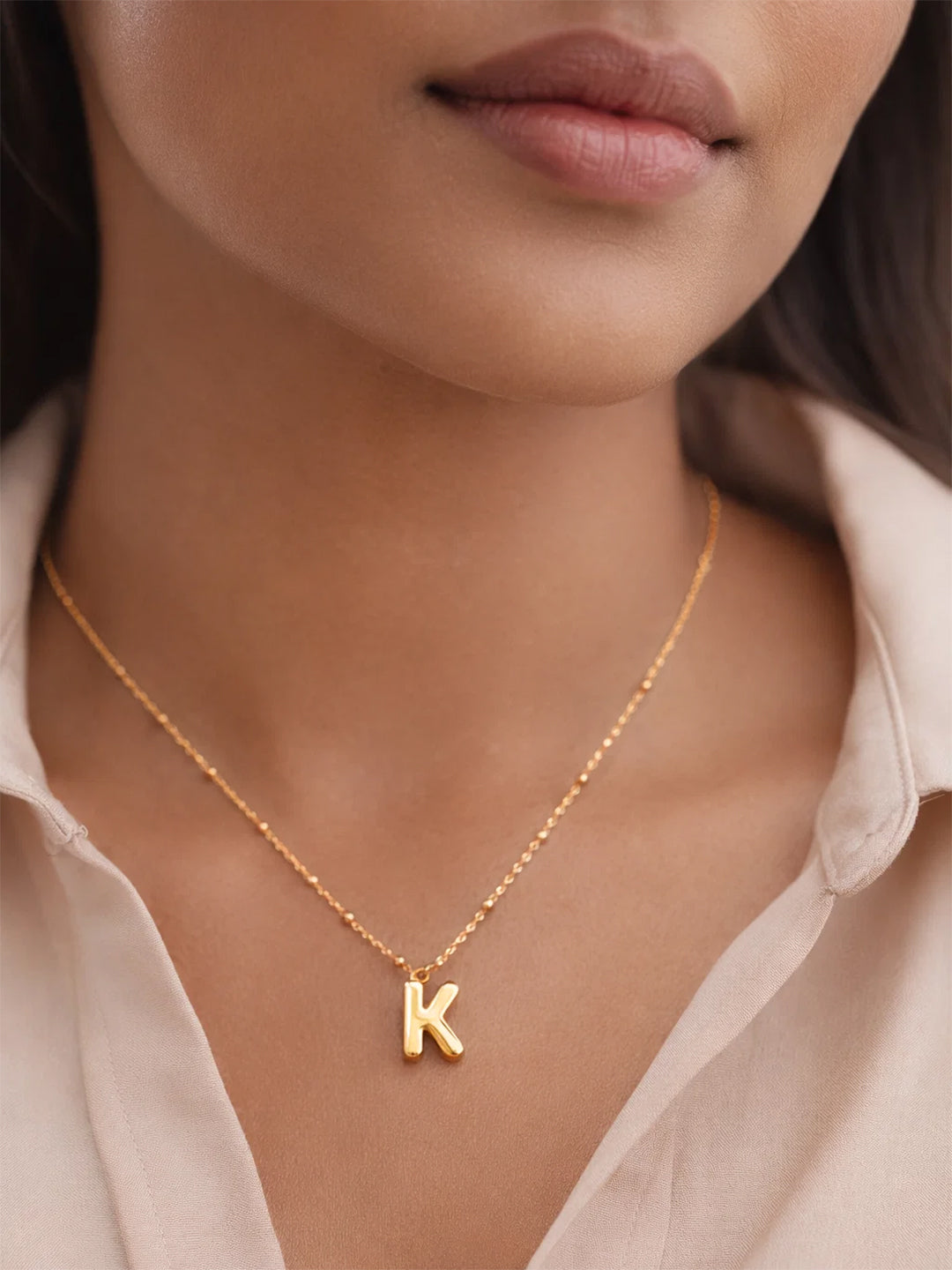 Demifine 18K Gold Plated Stainless steel Minimal Balloon K Necklace