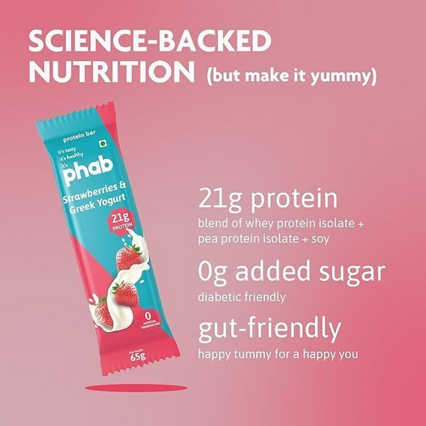 Phab Protein Bars With Protein Strawberries & Greek Yogurt