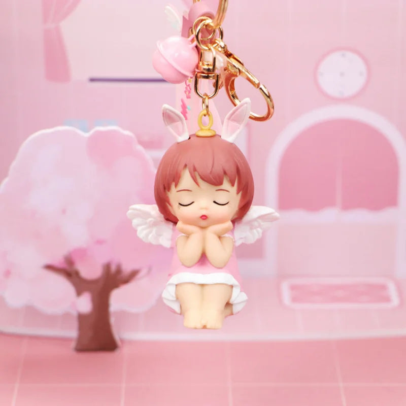Cute Pink Fairy Angel Keychain | Model 1 | Premium | Lanyard Keychains |