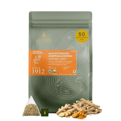 Luxmi Estates Astounding Ashwagandha  Certified Organic Herbal Infusion