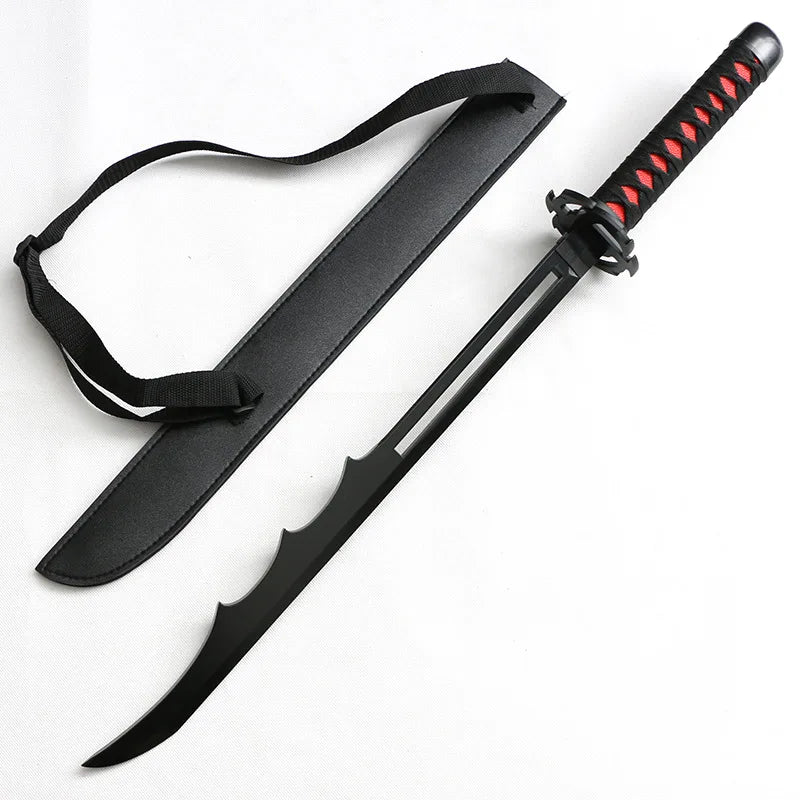 Bleach Kurosaki Ichigo Zangetsu katana Leather cover Katana for Cosplay Wooden | 105 Cms |