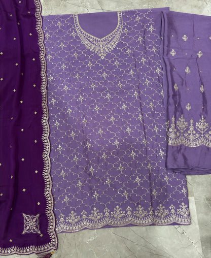 KC Designer Lilac 3 Piece Salwar Suit For Women Indian Wear