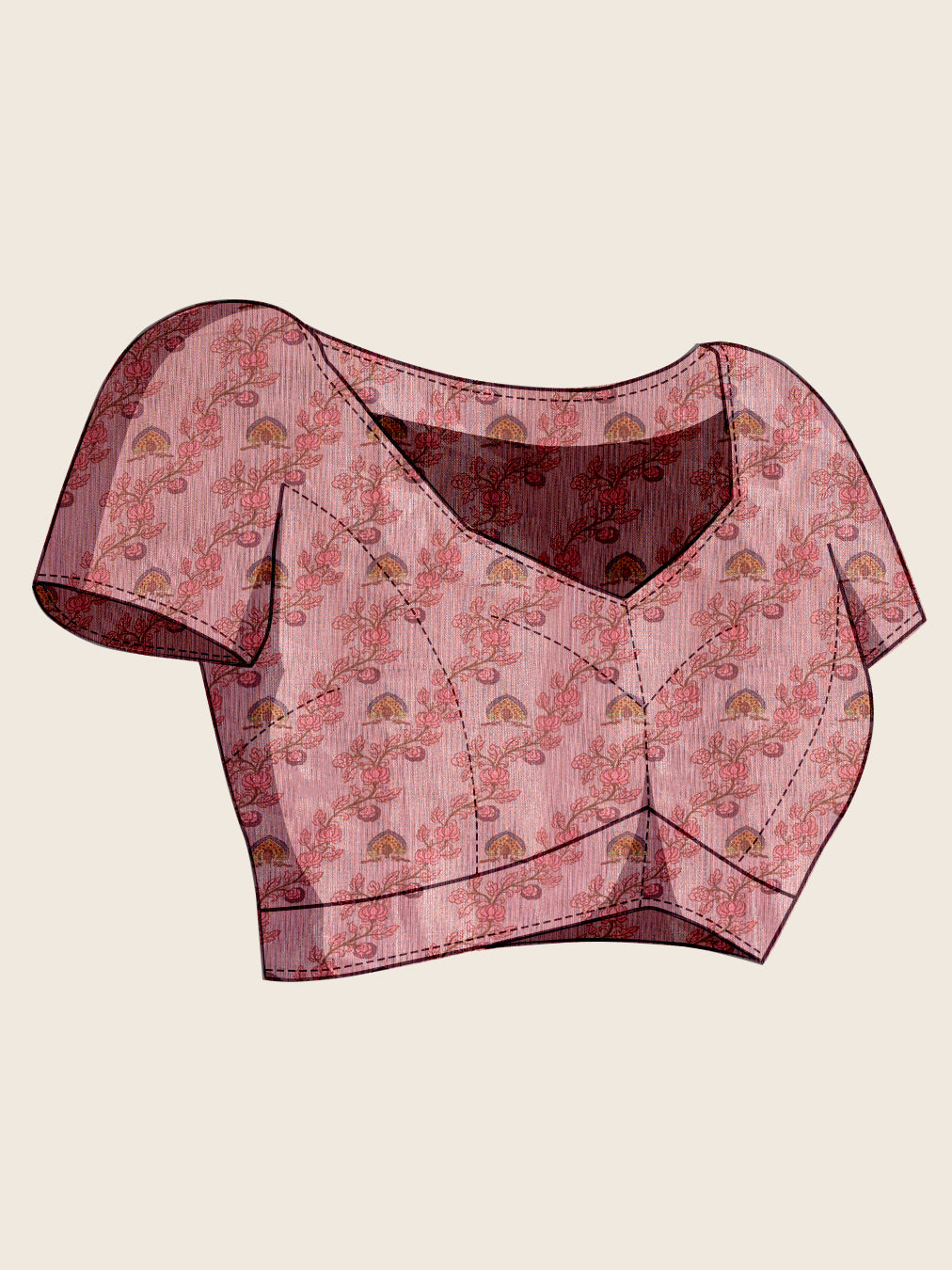 Dwija Fashion Women'S Party Wear Digital Printed And Embroidered Linen Designer Saree With Unstitched Blouse-Pink