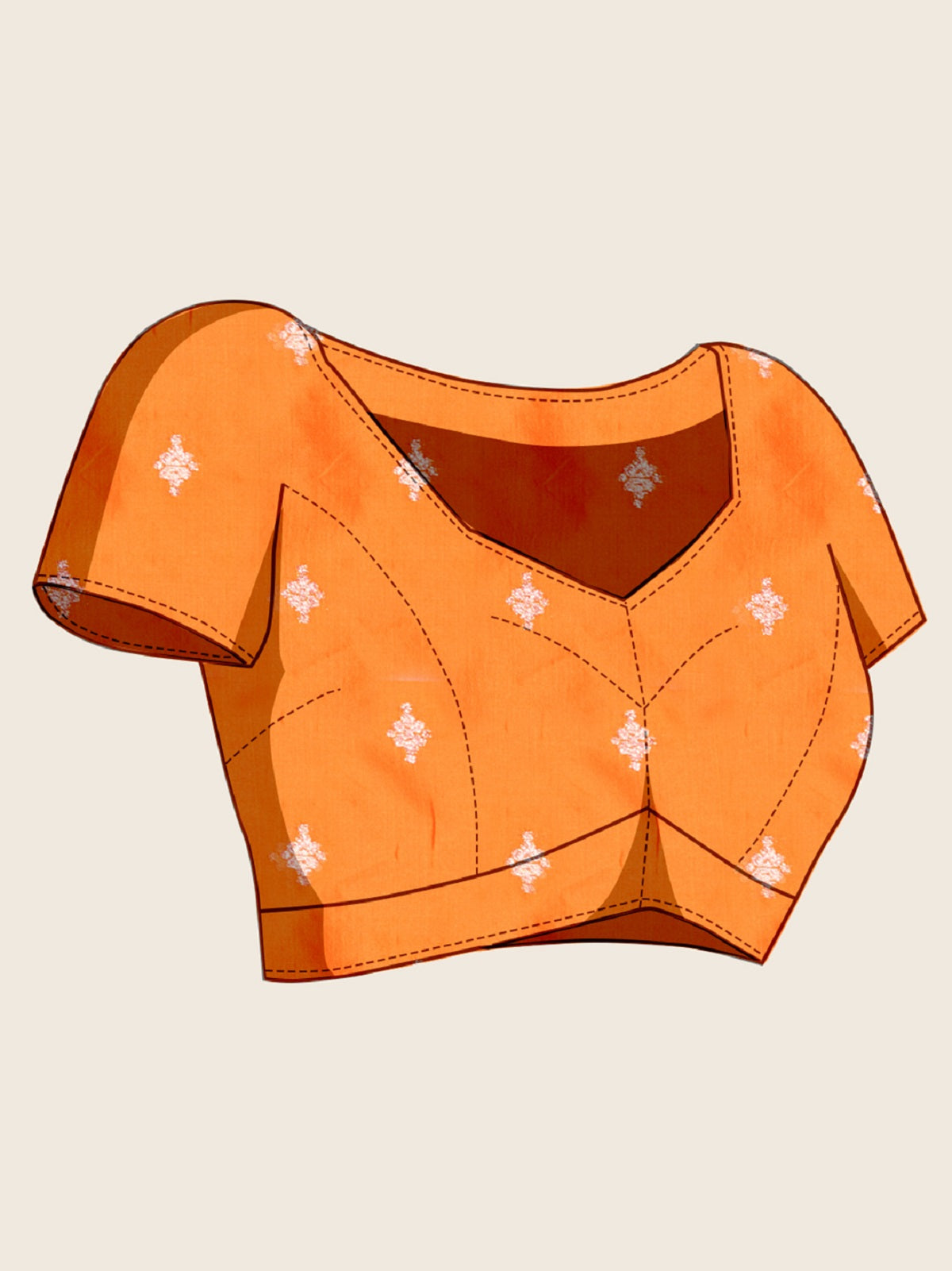 Dwija Fashion Orange Wedding Wear Golden Silver Jari Weaving Work Pure Jacquard Saree With Unstitched Blouse