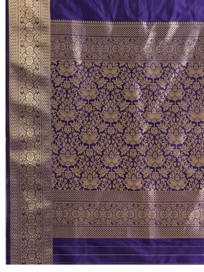 Dwija Fashion Women'S Party Wear Zari Weaving Silk Designer Saree With The Unstitched Blouse-Royal Blue