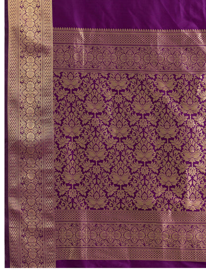 Dwija Fashion Women'S Party Wear Zari Weaving Silk Designer Saree With The Unstitched Blouse-Purple