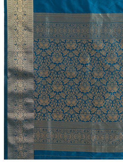 Dwija Fashion Women'S Party Wear Zari Weaving Silk Designer Saree With The Unstitched Blouse-Sky Blue
