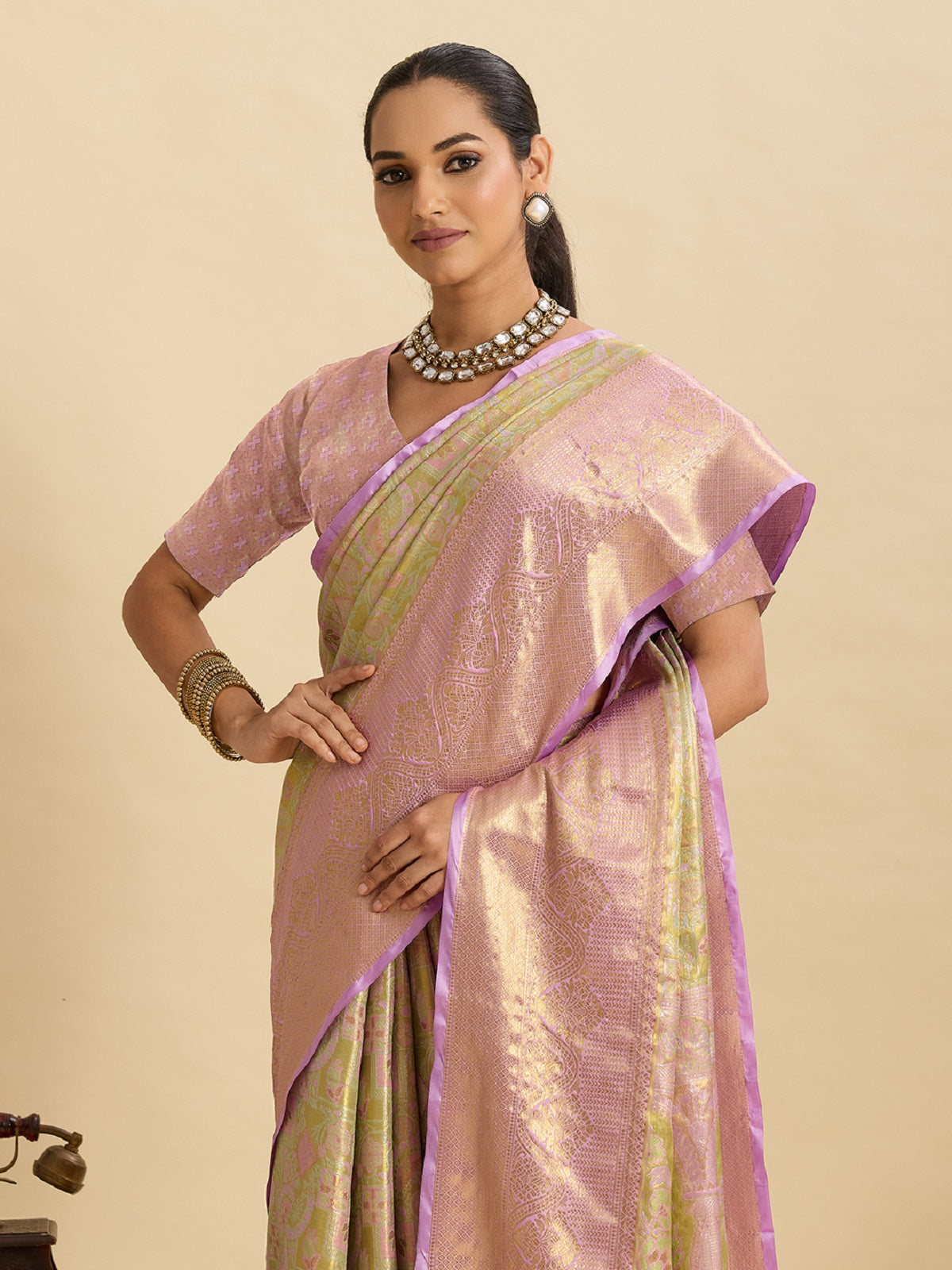 Dwija Fashion Mint Green Wedding Wear Kanjivaram Silk Jari Weaving With Unstitched Blouse