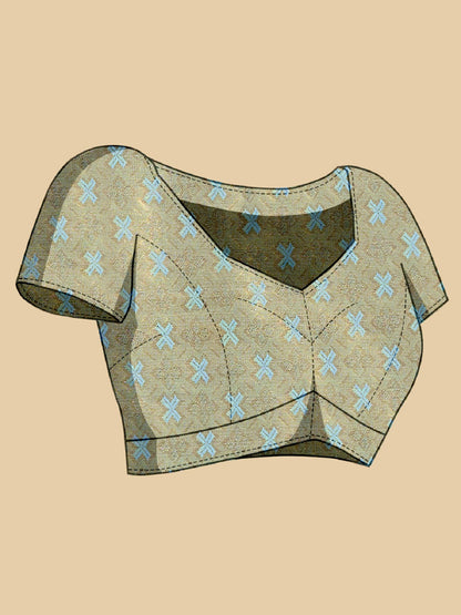 Dwija Fashion Beige Wedding Wear Kanjivaram Silk Jari Weaving With Unstitched Blouse