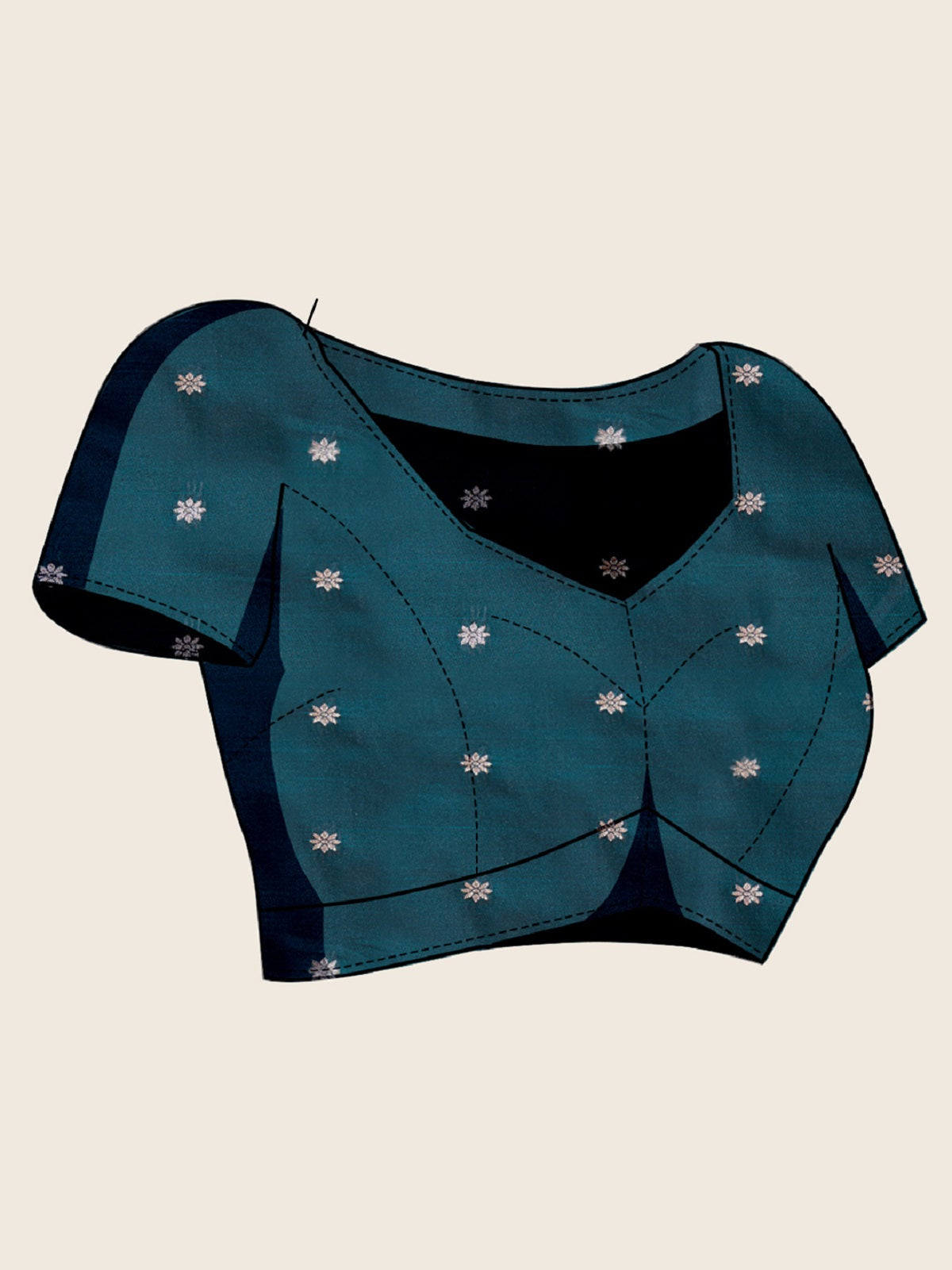 Dwija Fashion Deep Teal Green Wedding Wear Satin Paithani Jari Motifs Work With Unstitched Blouse