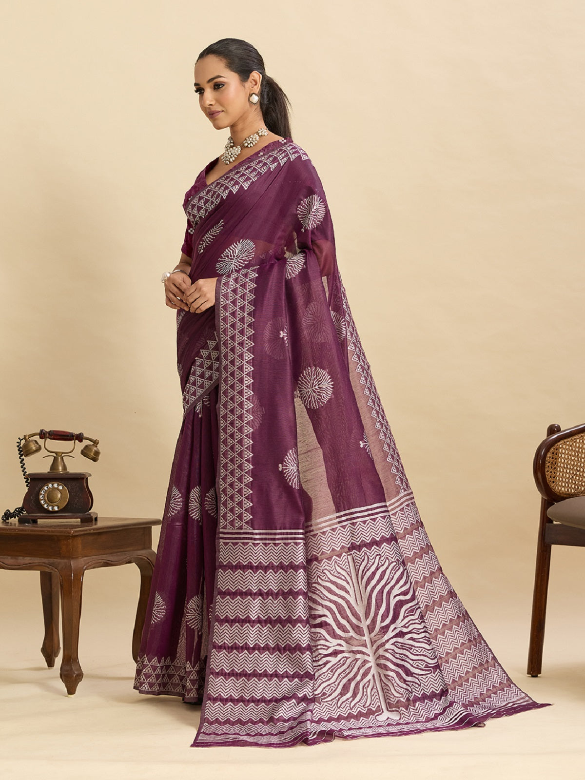 Dwija Fashion Dark Purple Casual Wear Soft Silk Bas Weaving Saree With Unstitched Blouse