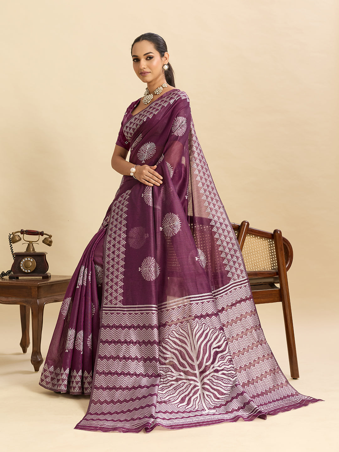 Dwija Fashion Dark Purple Casual Wear Soft Silk Bas Weaving Saree With Unstitched Blouse