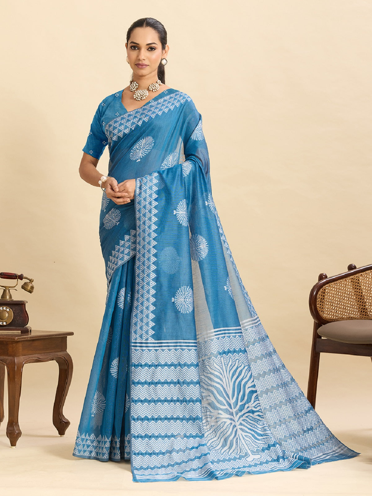 Dwija Fashion Sky Blue Casual Wear Soft Silk Bas Weaving Saree With Unstitched Blouse