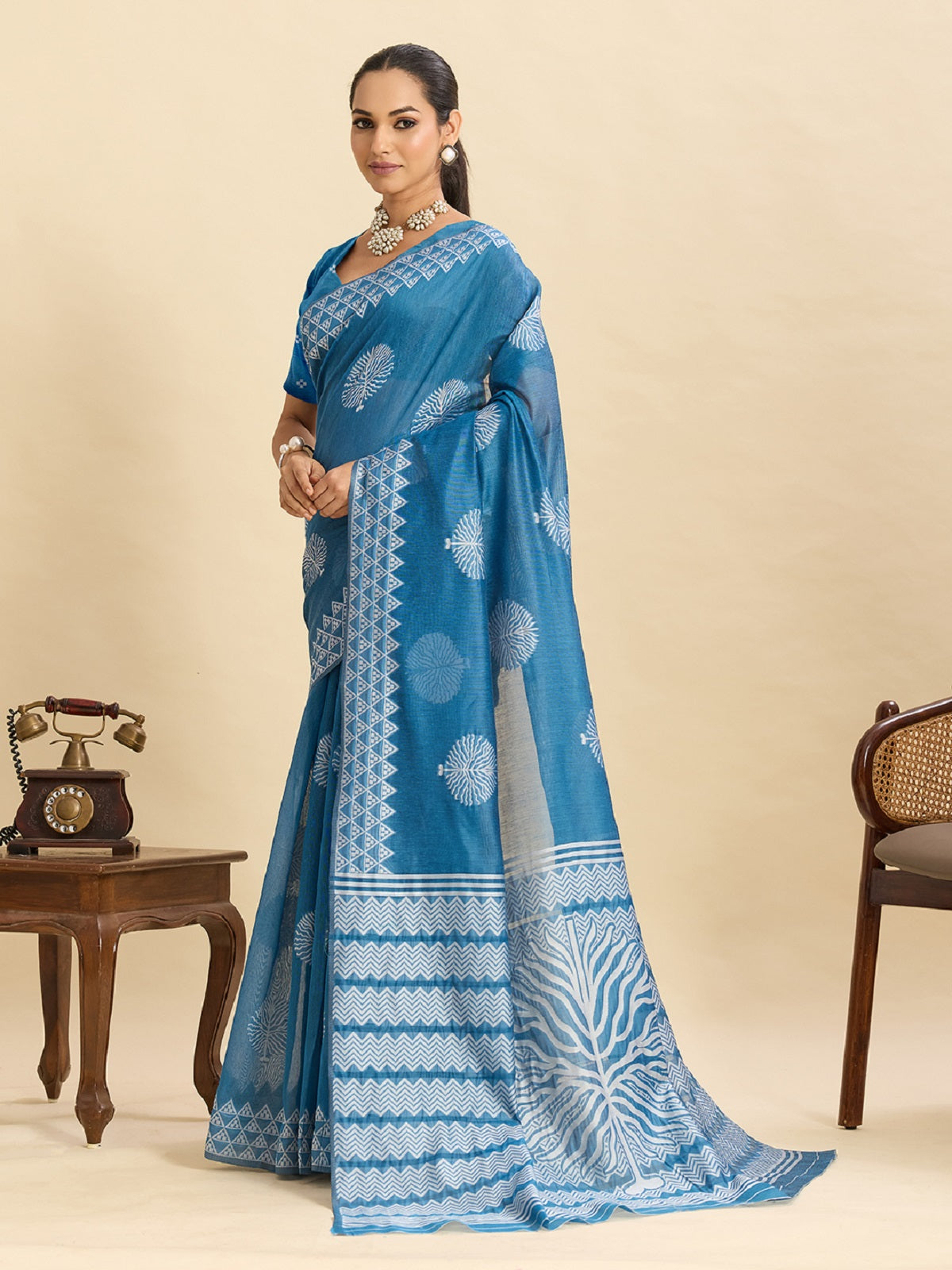 Dwija Fashion Sky Blue Casual Wear Soft Silk Bas Weaving Saree With Unstitched Blouse