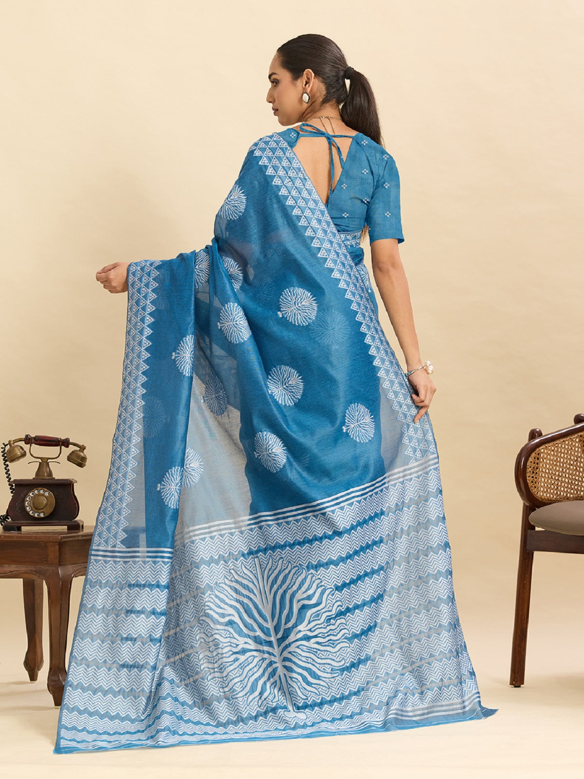 Dwija Fashion Sky Blue Casual Wear Soft Silk Bas Weaving Saree With Unstitched Blouse
