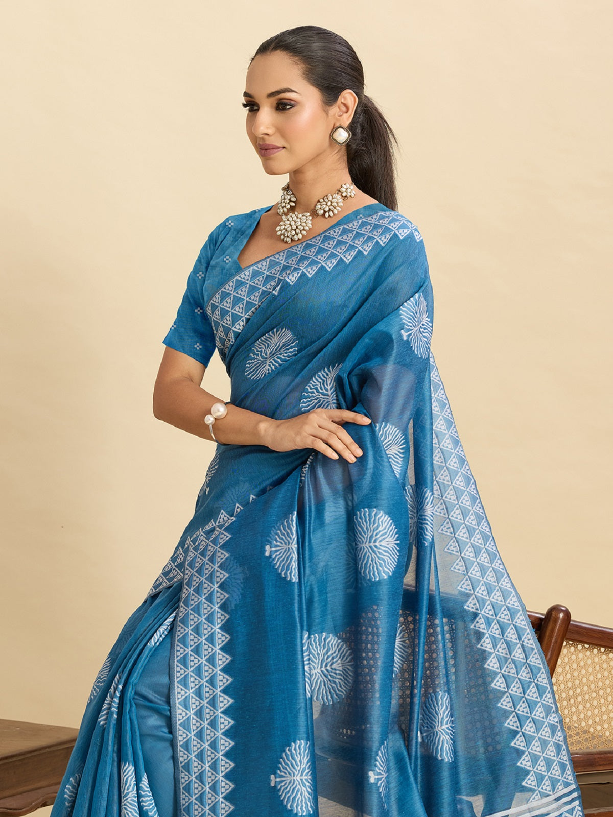 Dwija Fashion Sky Blue Casual Wear Soft Silk Bas Weaving Saree With Unstitched Blouse