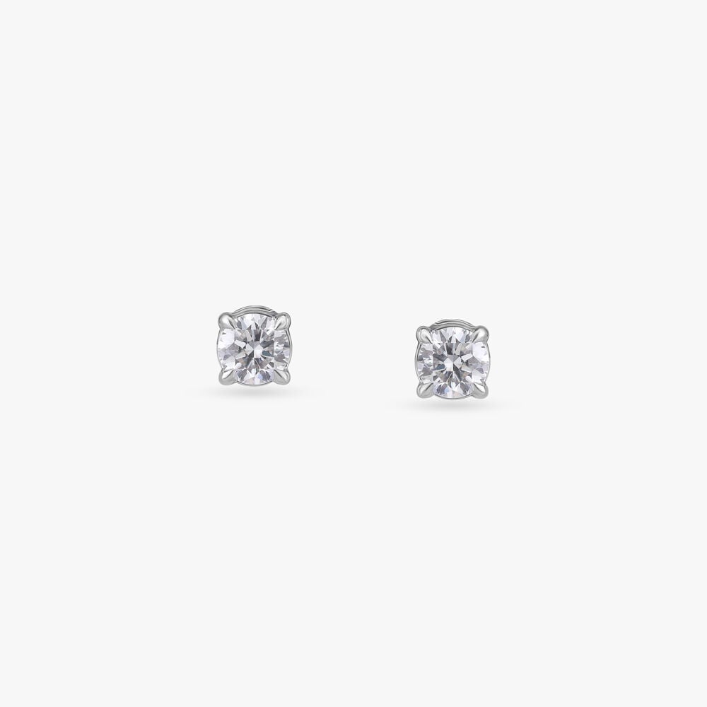 Radiance Refined Celeste Solitaire Stud Earrings in 18K White Gold, 0.7 ct