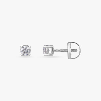 Radiance Refined Celeste Solitaire Stud Earrings in 18K White Gold, 0.7 ct