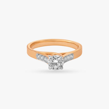 Sparkling Grace Solitaire Ring in 18K Yellow Gold, 0.59 ct