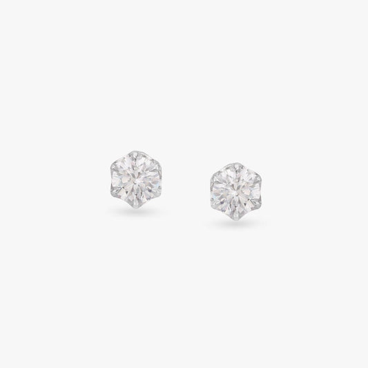 Resplendent Dazzle Solitaire Earrings in 18K White Gold, 1.2 ct