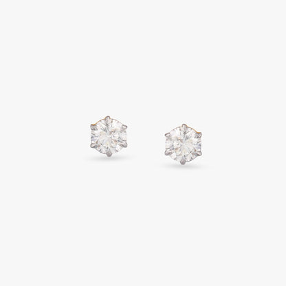 Starlight Solitaire Stud Earrings in 18K Yellow Gold, 0.62 ct