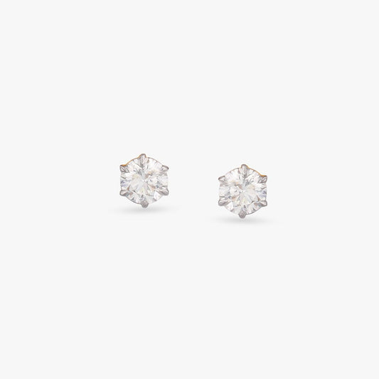 Starlight Solitaire Stud Earrings in 18K Yellow Gold, 0.62 ct