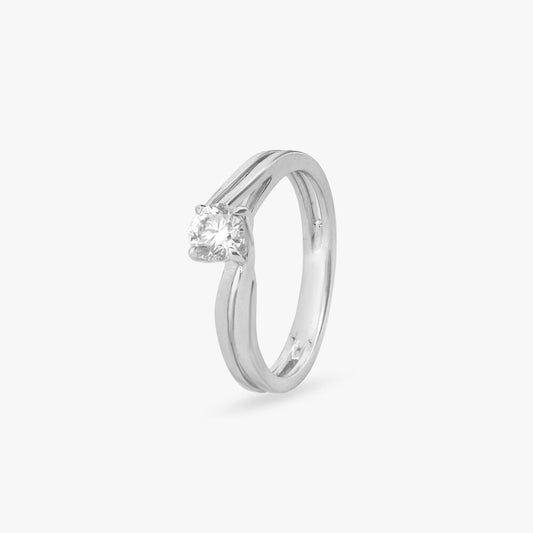Forever Shine Celeste Solitaire Ring in 18K White Gold, 0.4 ct