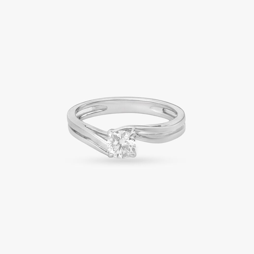 Forever Shine Celeste Solitaire Ring in 18K White Gold, 0.4 ct