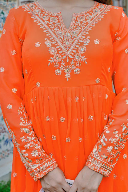 Lehenga Mart Designer Anarkali Suit With Kurta Palazzo Dupatta For Women-Fanta