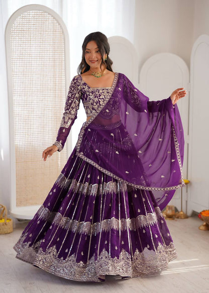 Lehenga Mart Gorgeous Lehenga Choli For Wedding-Purple