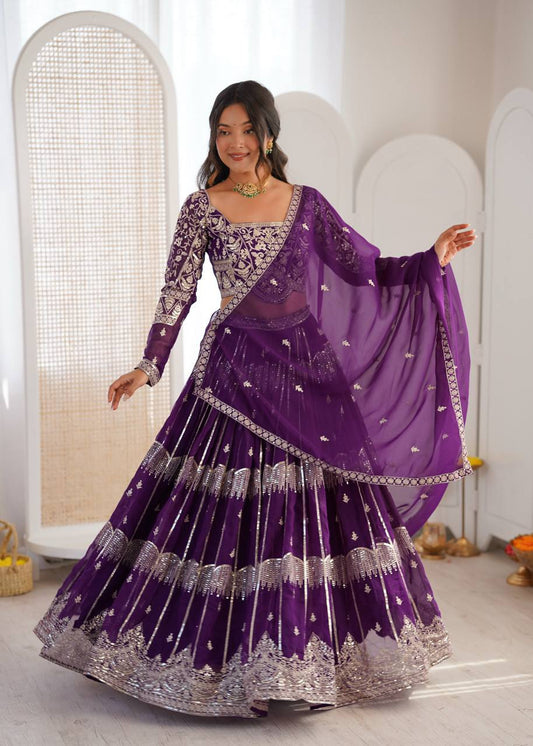 Lehenga Mart Gorgeous Lehenga Choli For Wedding-Purple