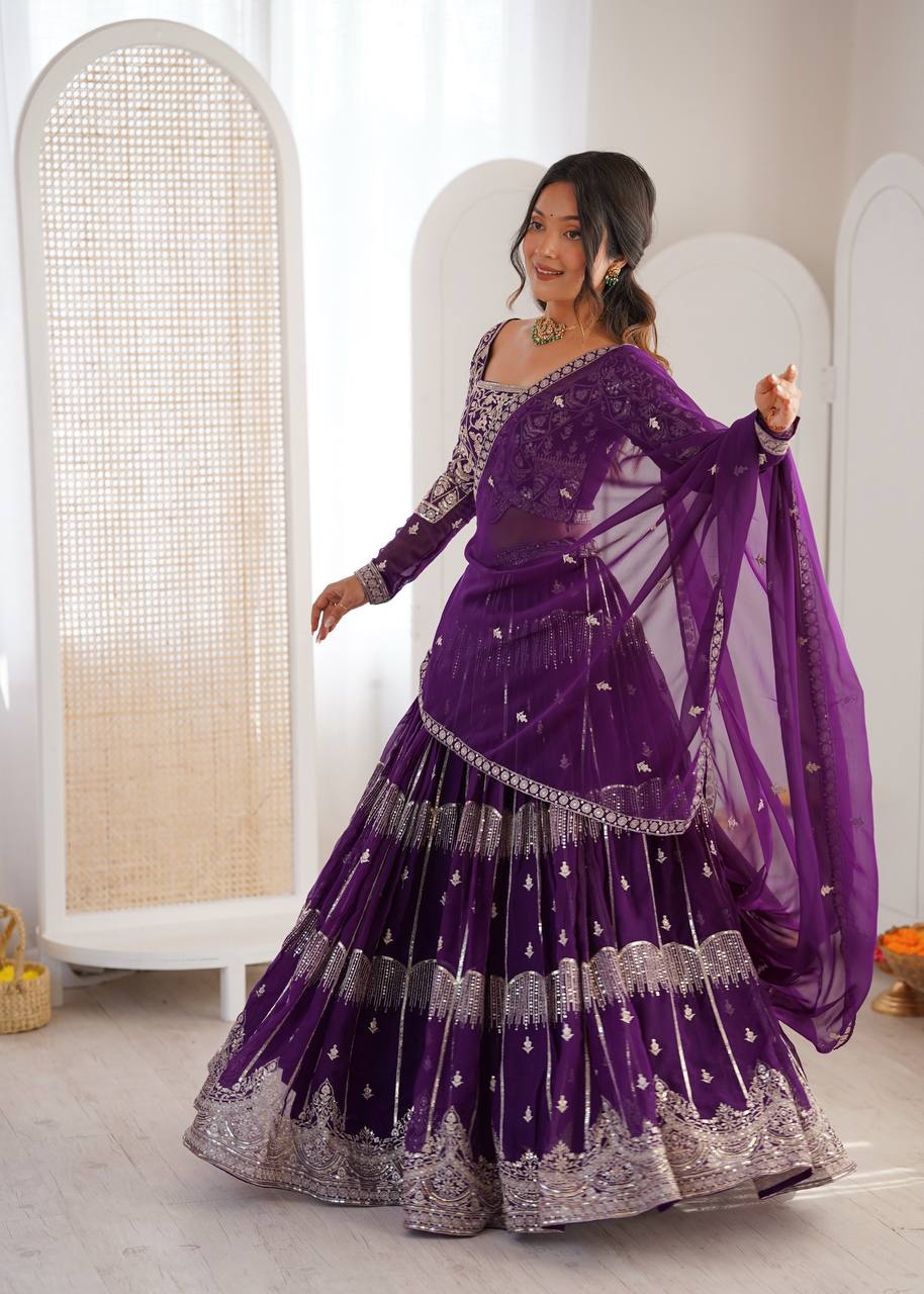 Lehenga Mart Gorgeous Lehenga Choli For Wedding-Purple