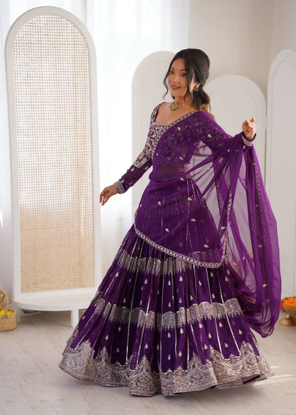 Lehenga Mart Gorgeous Lehenga Choli For Wedding-Purple