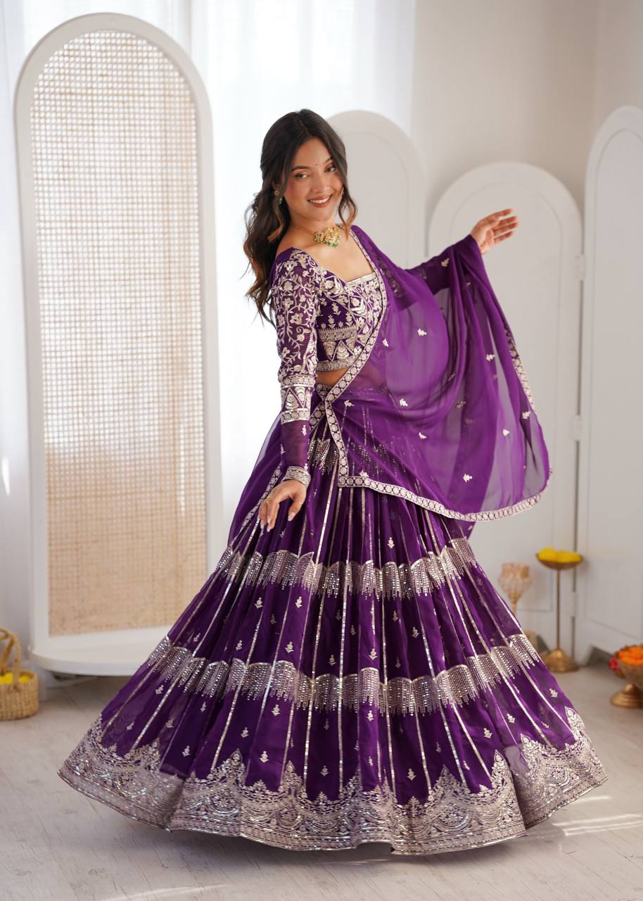 Lehenga Mart Gorgeous Lehenga Choli For Wedding-Purple