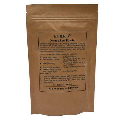Etheric Orange Peel Powder  Natural Skin Brightening & Acne Care Face Pack