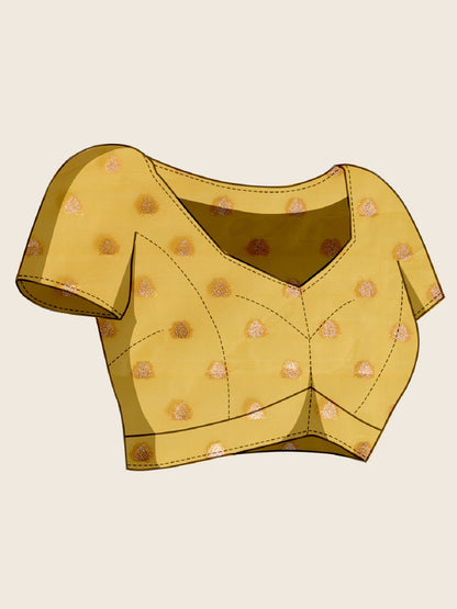 Dwija Fashion Yellow Wedding Wear Paithani Silk Jari Weaving On All Over Saree With Unstitched Blouse