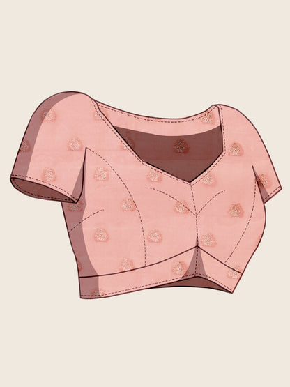Dwija Fashion Baby Pink Wedding Wear Paithani Silk Jari Weaving On All Over Saree With Unstitched Blouse
