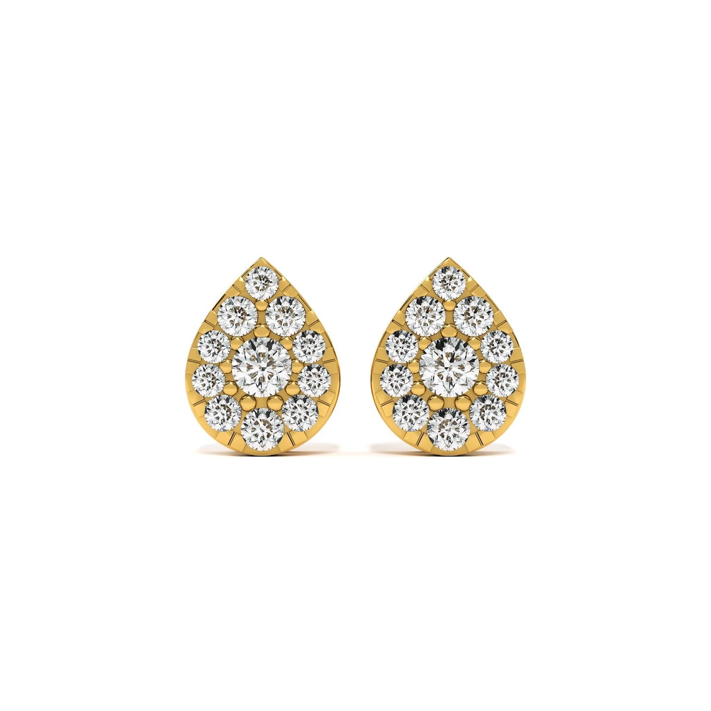 Dewdrop Elegance 9KT Gold Laboratory Grown Diamond Stud Earring