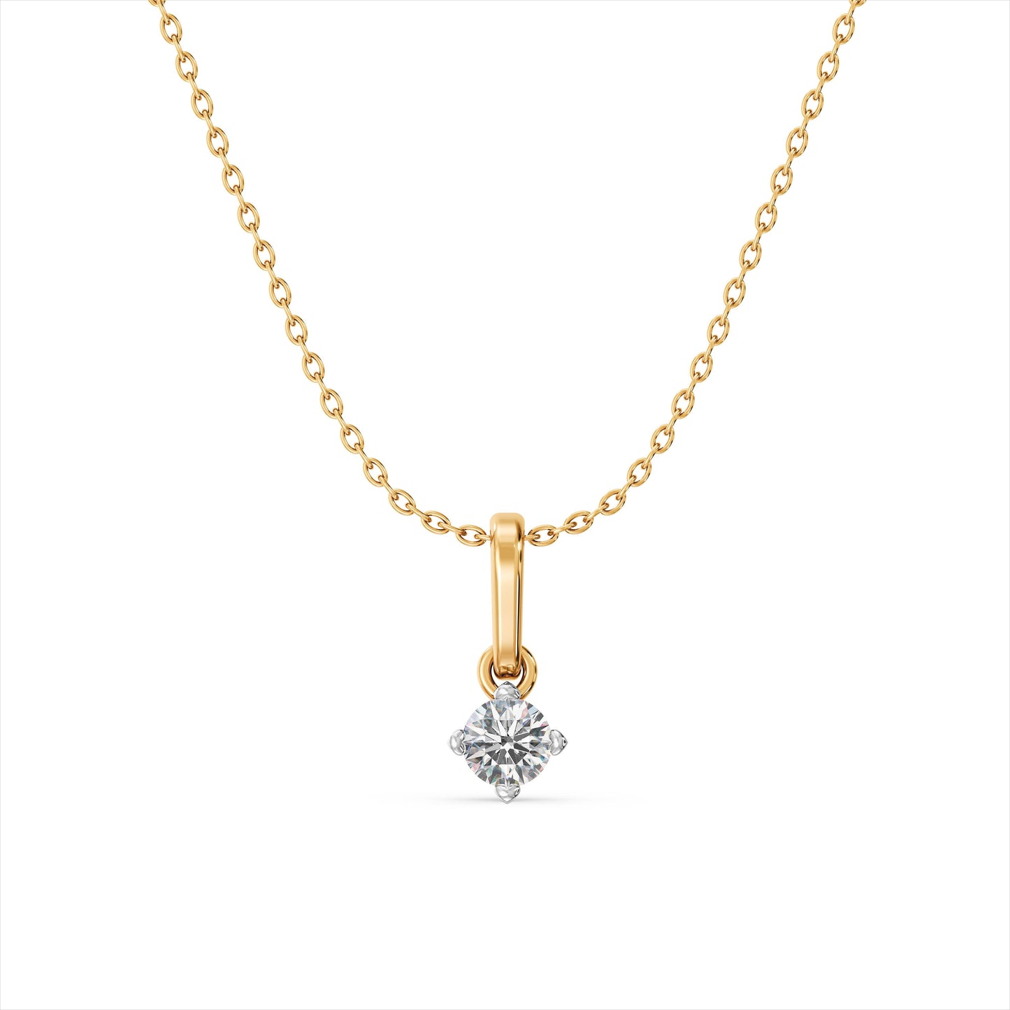 Moonbeam Solitaire 9KT Gold Laboratory Grown Diamond Necklace