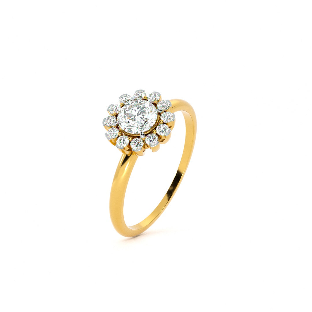 Floral Burst 9KT Gold Laboratory Grown Diamond Ring