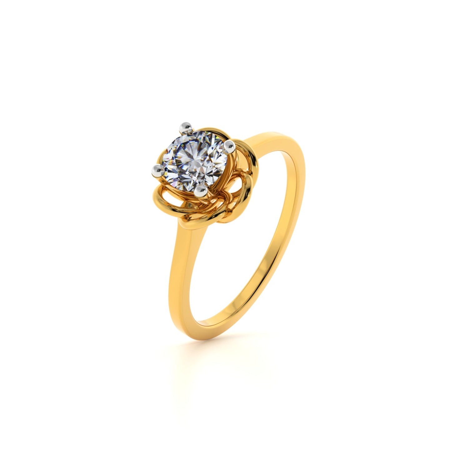 Six Petal Sparkler 9KT Gold Laboratory Grown Diamond Ring