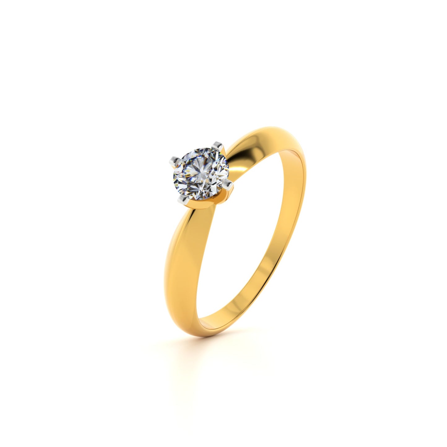 Glowing Solitaire 9KT Gold Laboratory Grown Diamond Ring