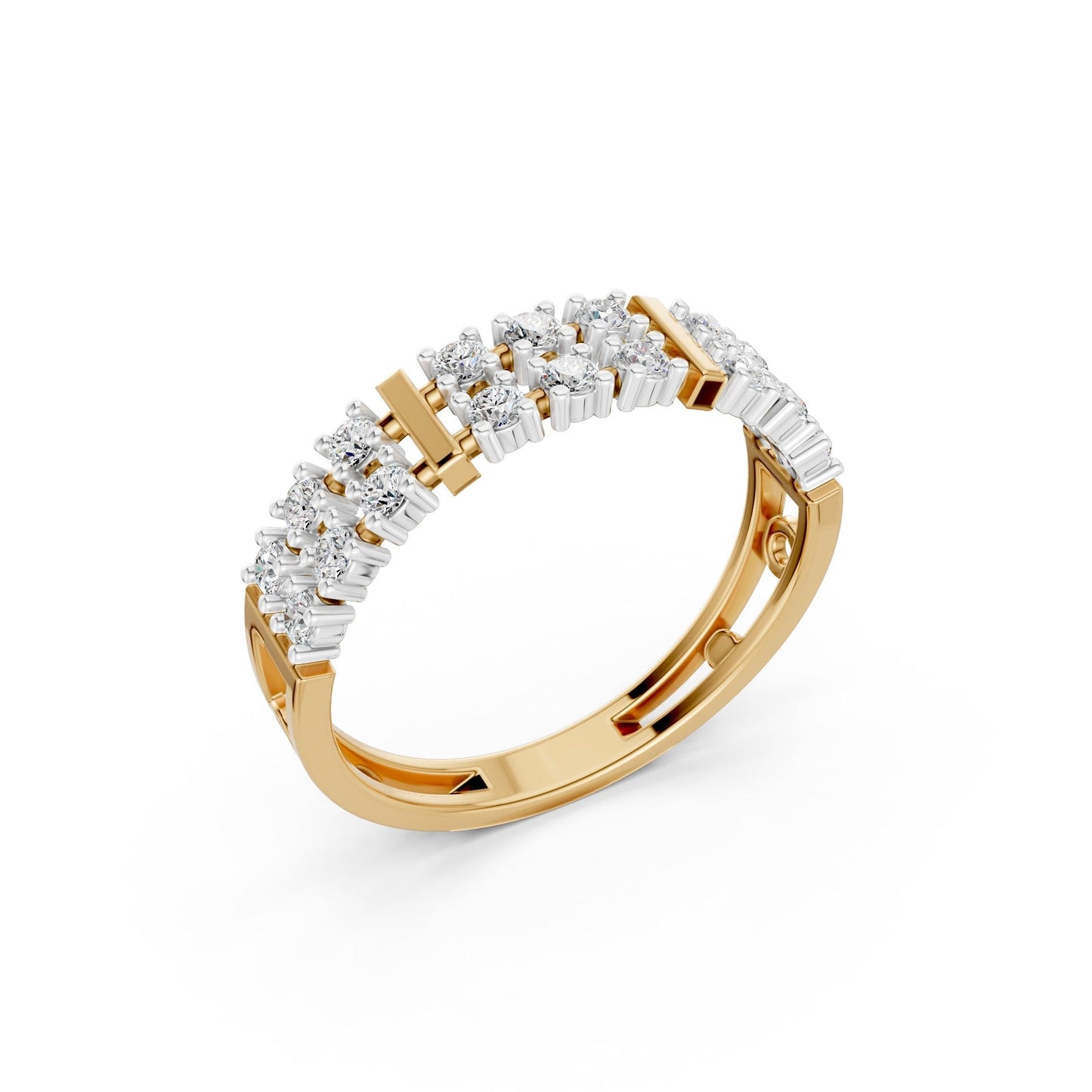 Bold Cluster 9KT Laboratory grown Diamond Band Ring
