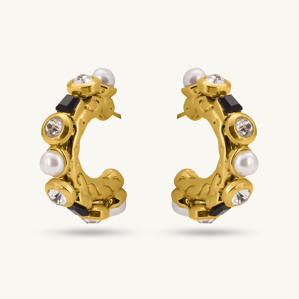Sculpted Lumina Pearl Hoops